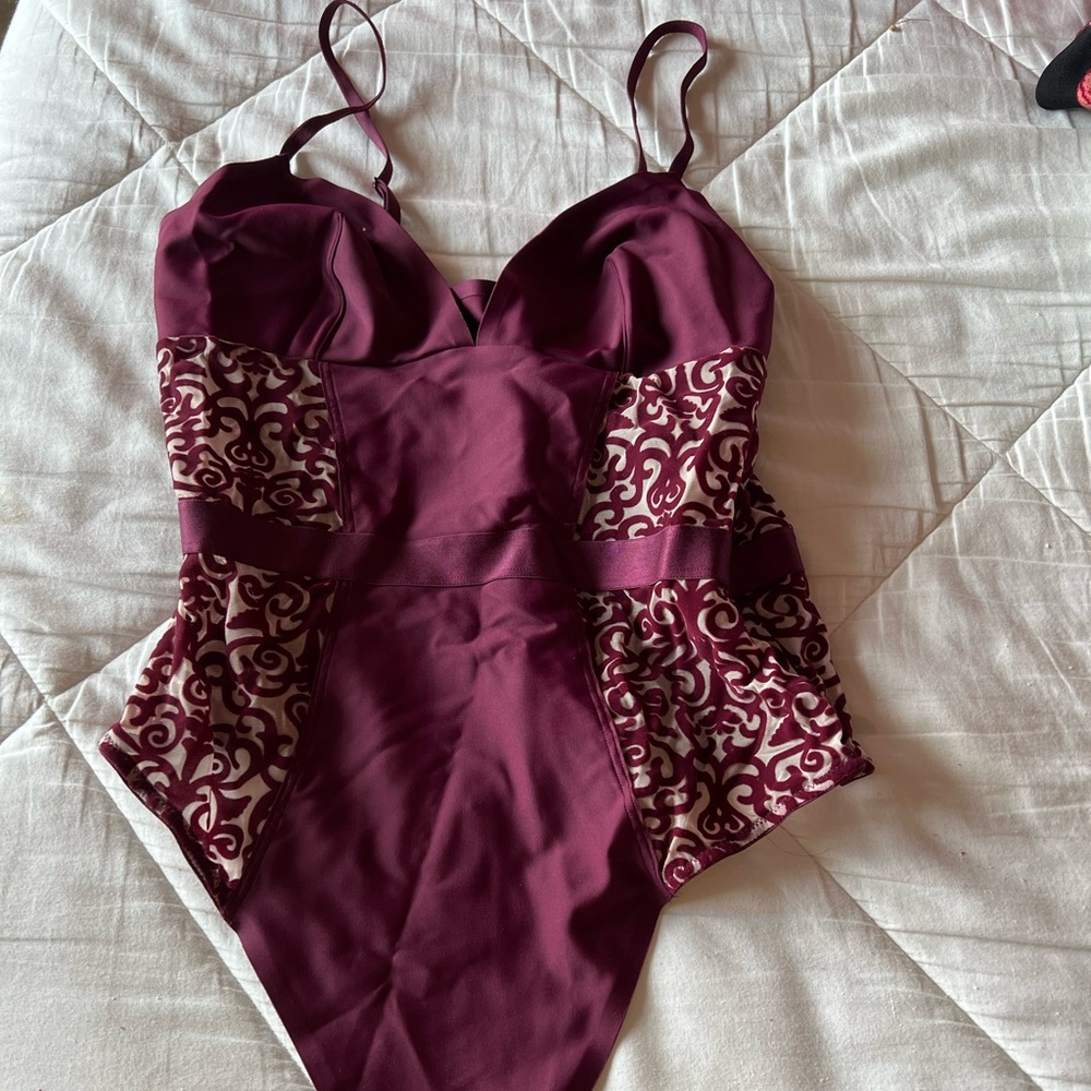 New Victoria secret burgundy bodysuit lingerie